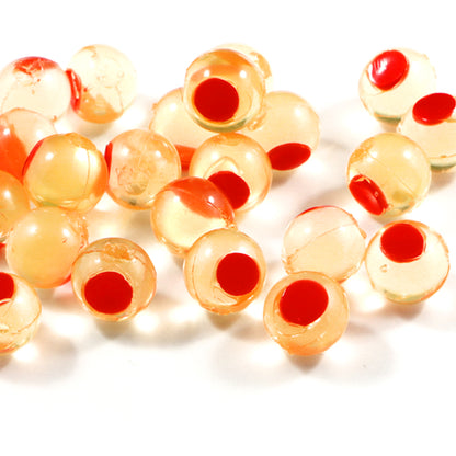 Embryo Soft Beads: Natural Orange with Red Dot.