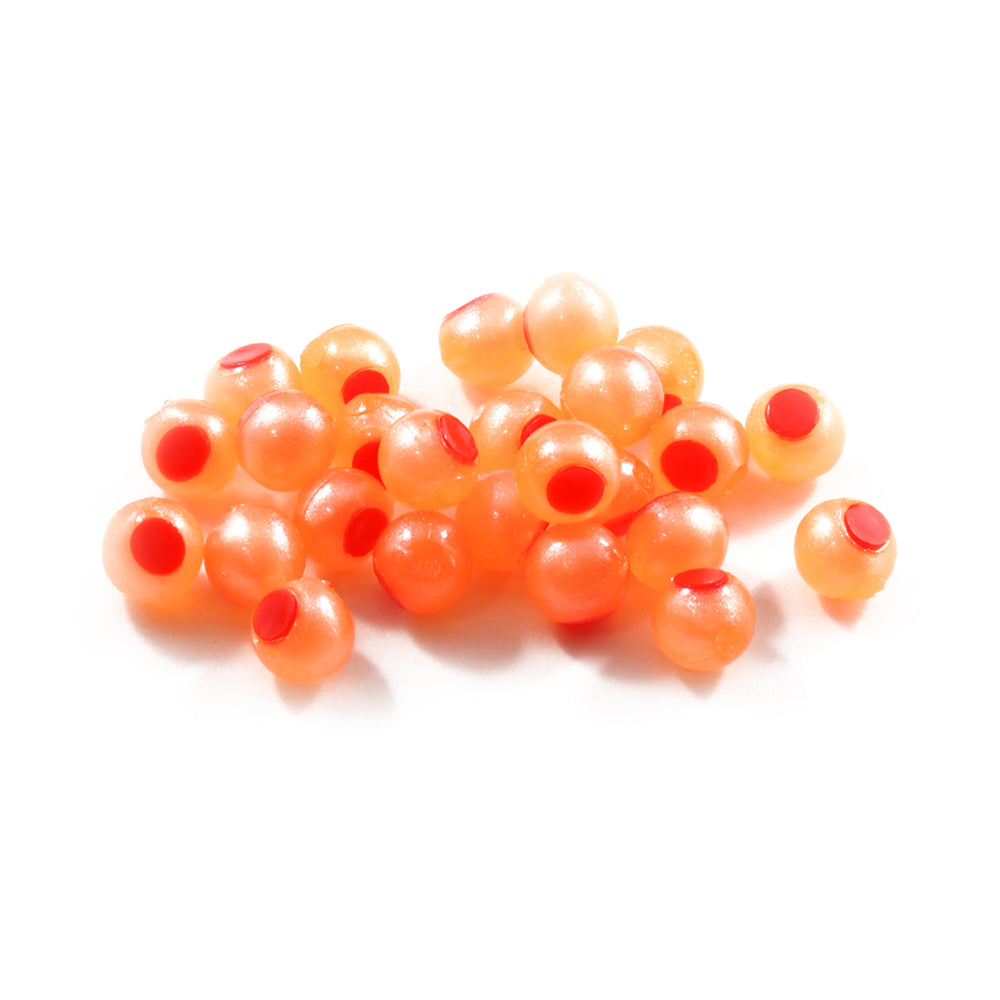 Embryo Soft Beads: Orange Pearl with Red Dot