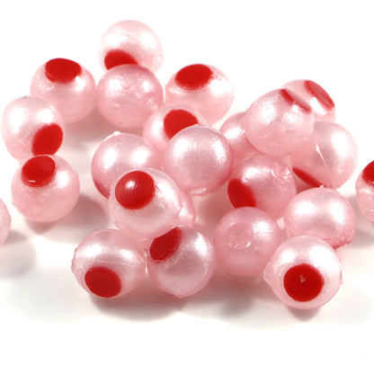 Embryo Soft Beads: Pink Pearl with Red Dot.