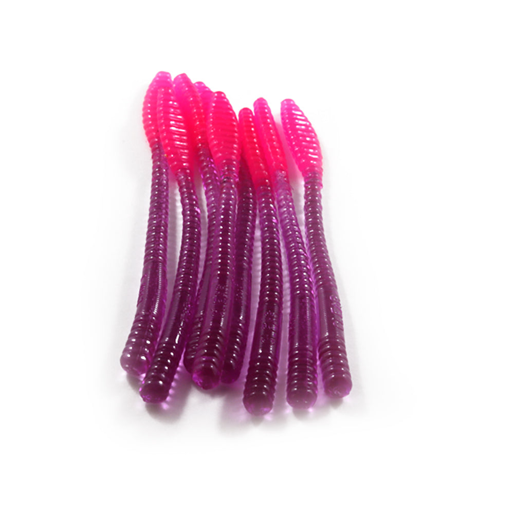 Ultra-Light Steelhead Worms: Purple/Hot Pink Tail.