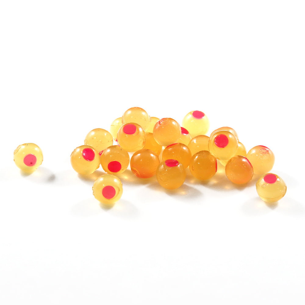 Embryo Soft Beads: Yellow Mustard/Hot Pink Dot