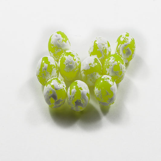 Glazed Soft Beads : Glow Chartreuse. ; Molted Soft Beads