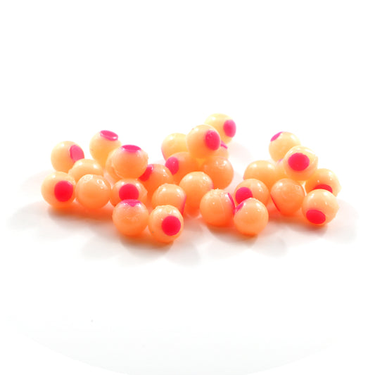 Glow Embryo Soft Beads: Glow Fuzzy Peach/Glow Hot Pink Dot