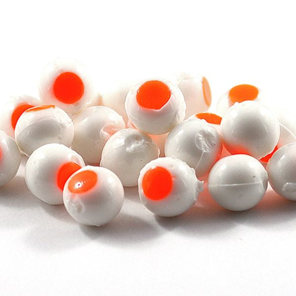 Glow Embryo Soft Beads: White/Glow Peach Dot